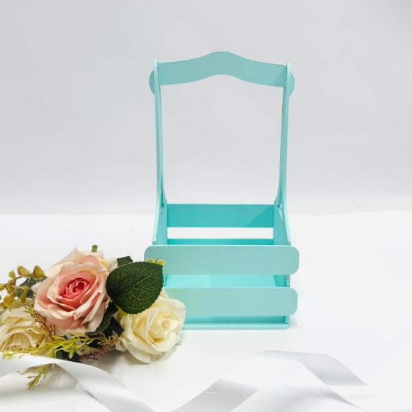 Декоративный ящик двухреечный квадратный 140*125*h240 Ментол