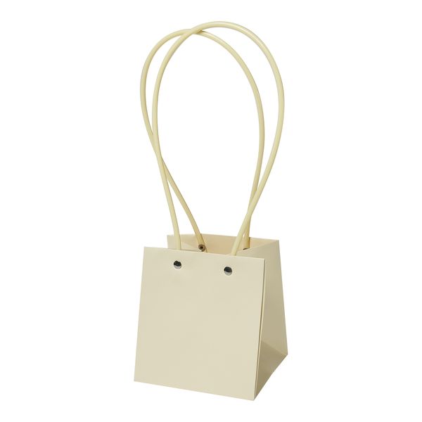 Сумка с пластиковыми ручками 13*13*15cm, цв. матовый белый