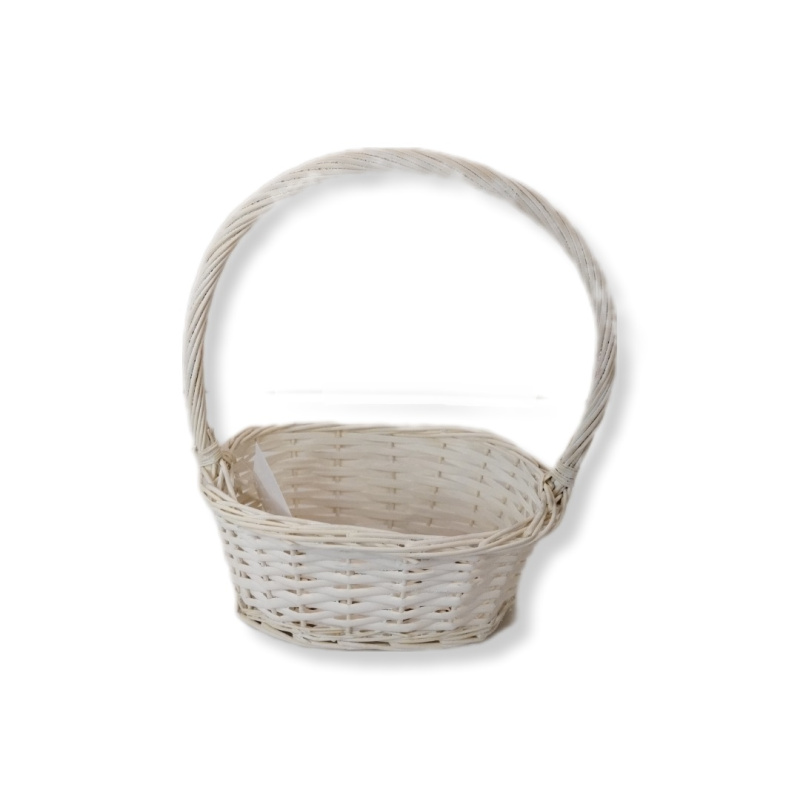 Корзина плетеная (ива), 25*17*11*30 см, 1 шт., белый