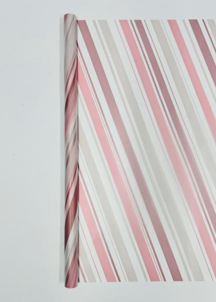 Пленка матовая  Лента трехцветная Бледно-розовый 58см 10м 50мкм