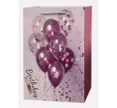 Пакет подарочный Шары 32*26*12см, бордовый