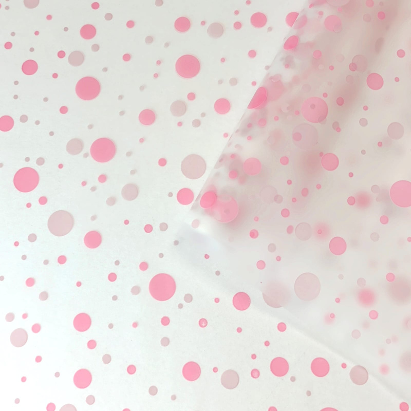 Пленка матовая (MDS) Конфетти королевско розовый/бледно-розовый 70см,40мкм,10м