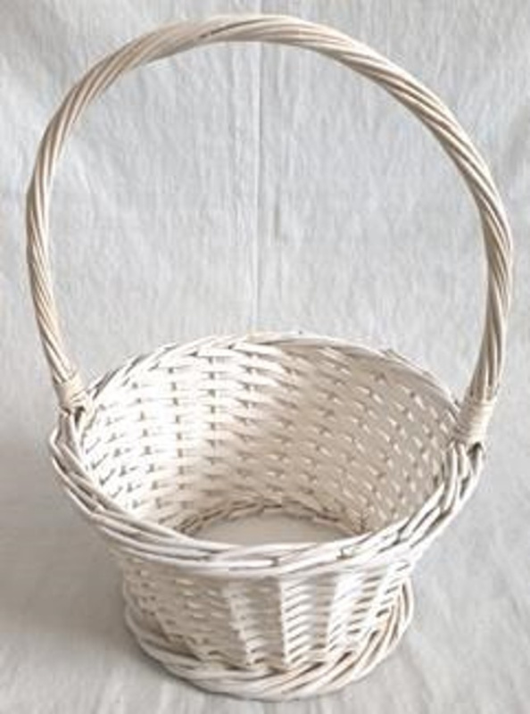 Корзина плетеная (ива), 25*25*13*35 см, 1 шт., белый