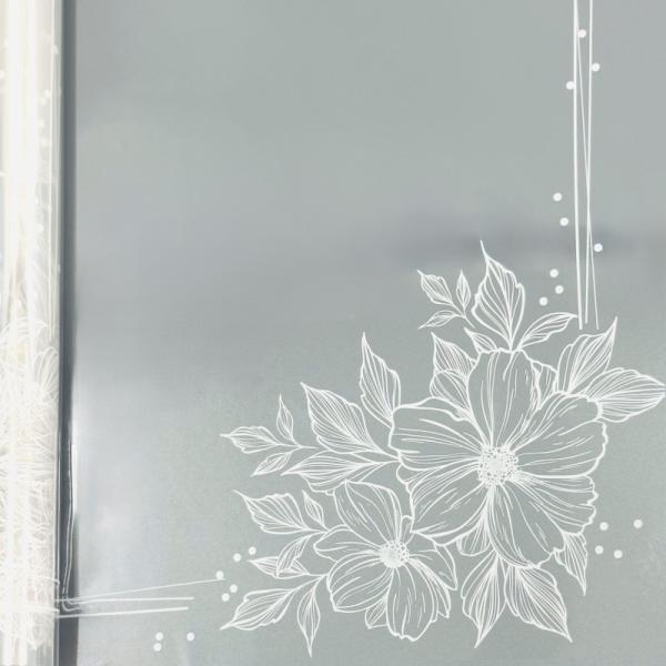 Пленка прозрачная Рамка цветы белая 60см*400гр ± 5%