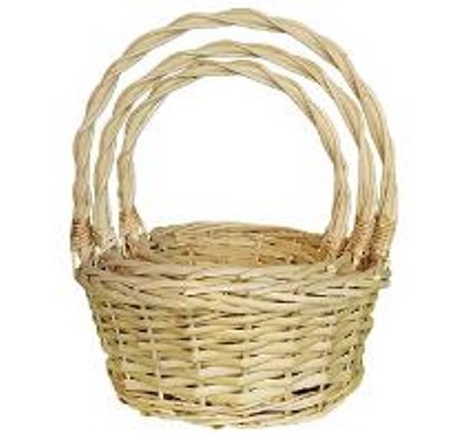 Корзины из ивы 31*13,5*36*B24, 26*11,5*31*B20, 20*10,5*26*B16, 3шт, S. круг, натуральный