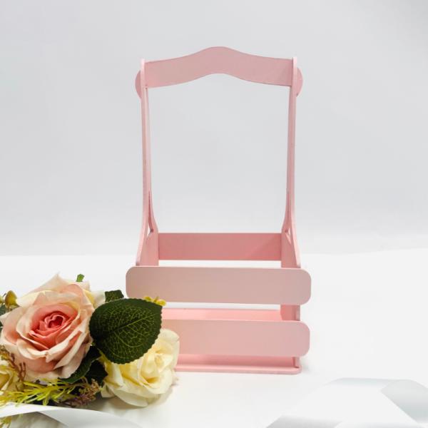 Декоративный ящик двухреечный квадратный 140*125*h240 Королевско-розовый