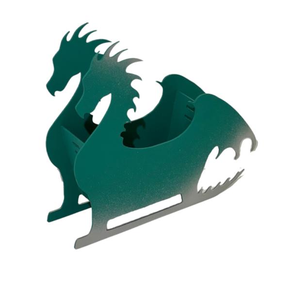 Декоративное новогоднее кашпо Дракон большой цв. зеленый с напылением