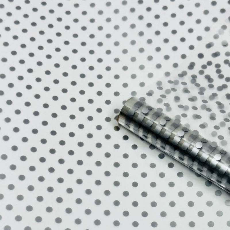 Пленка Крафтовый горох серебряный 70см*200гр ± 5%