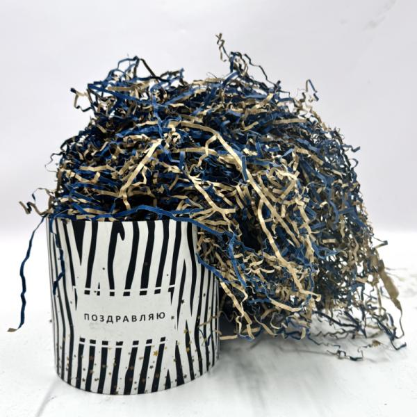 Наполнитель Бумажный двухцветный 100г синий/крафт