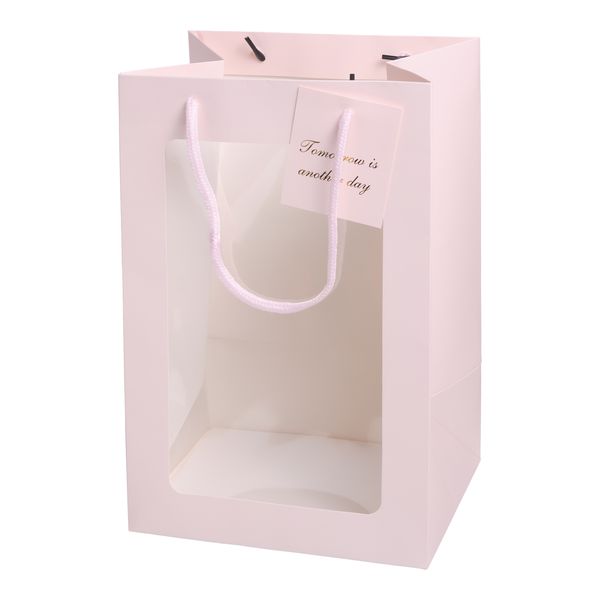 Пакет для цветов Окно 30х20х15cm, 10шт/уп, цв.розовый