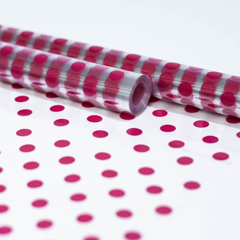 Пленка Горох яркая малина 70см*10ярд ± 5%