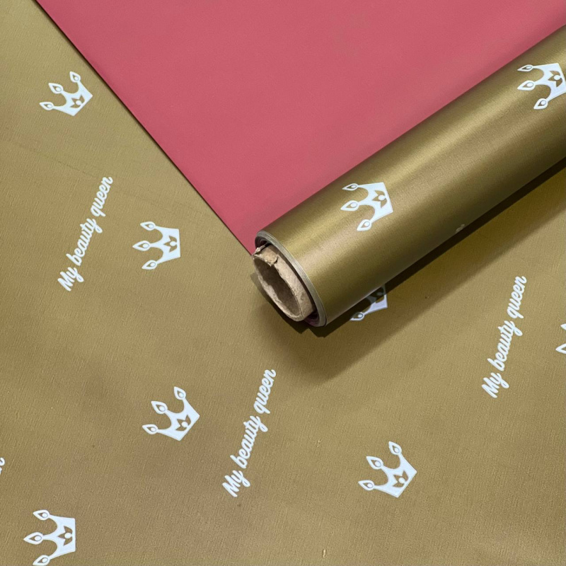 Пленка матовая двухсторонняяКоролева серебро хаки/винная 58см/10м±5%/50мкр