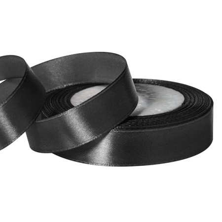 Лента атласная 2,5/25 чёрная