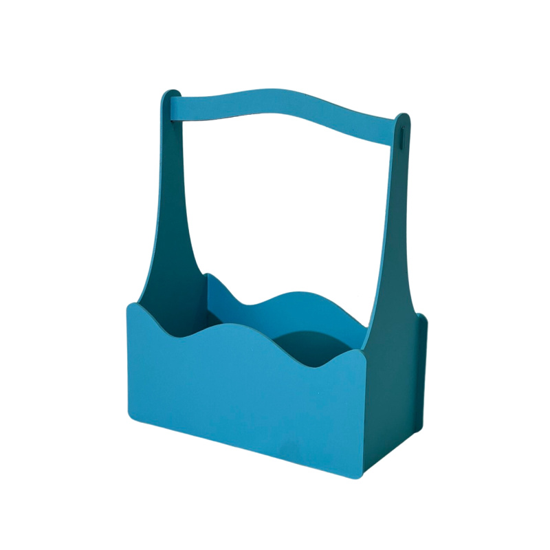 Декоративный ящик из фанеры с высокой  ручкой  255*125 h300 бирюзовый