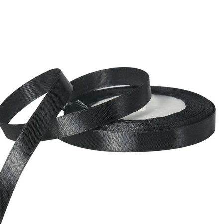 Лента атласная 1,2/25 черный