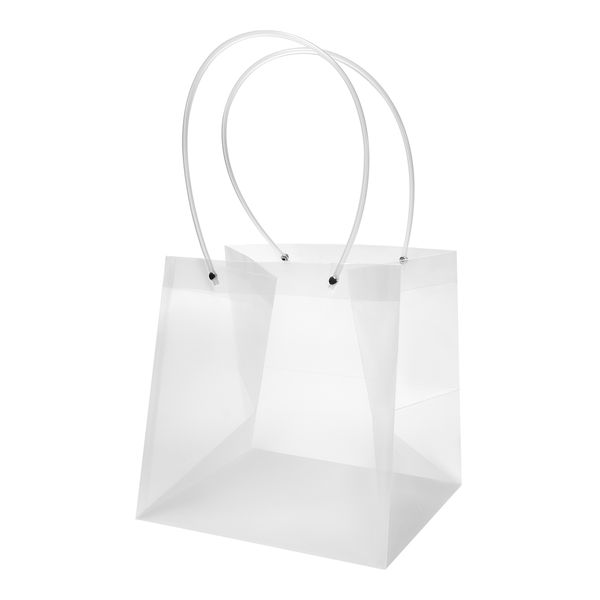 Прозрачная сумка с белыми ручками 16cm x 15cm x 17cm
