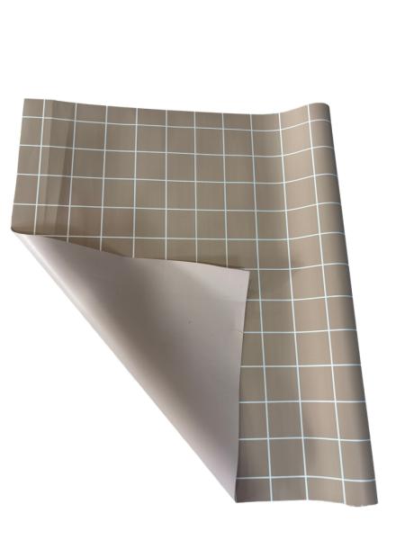 Пленка матовая двухсторонняя Клетка мокко/песочный 58см*10м±5% 65мкм