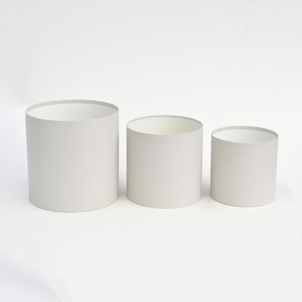 Коробки круглые без крышек Набор из 3х (13,5*13,5/16*16/18*18) светло серый