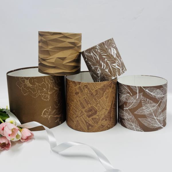 Коробки круглые без крышек Набор из 5 (13*13/16*16/18*18/20*20/23*20) Орнамент