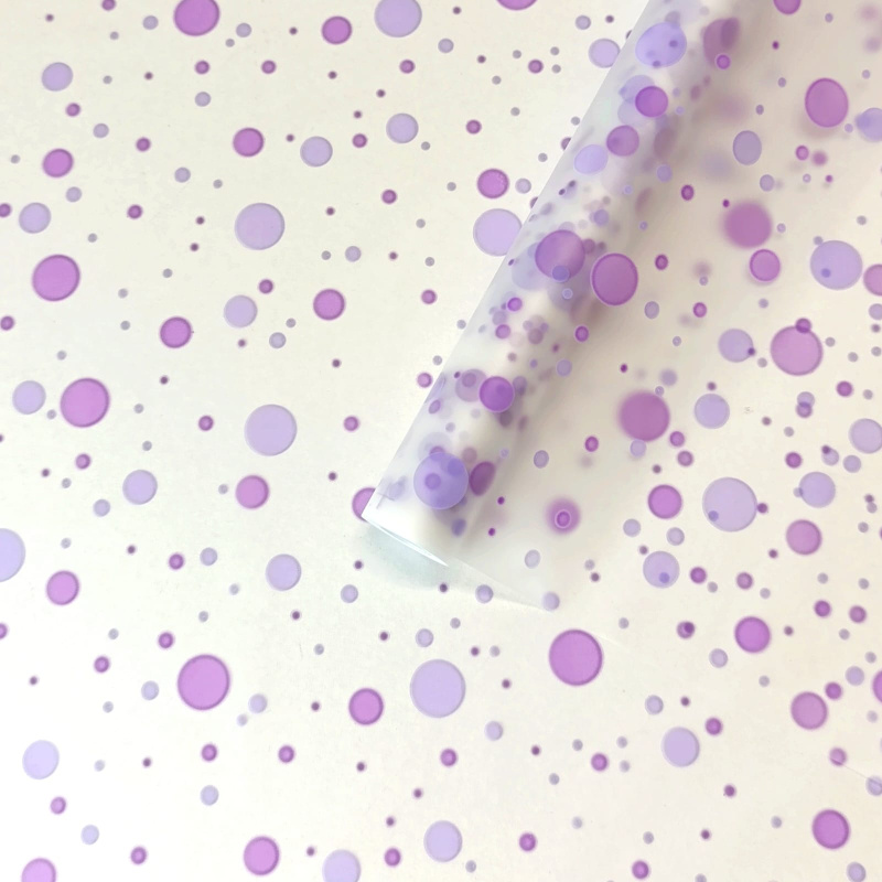 Пленка матовая (MDS) Конфетти светло-фиолетовый/ сиреневый рассвет 70см,40мкм,10м