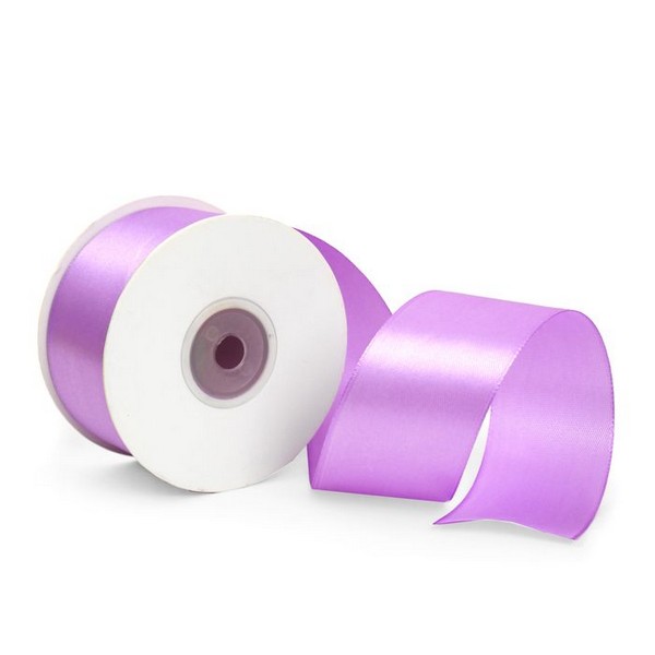 Лента атласная 3,8/25 бело-сиреневый