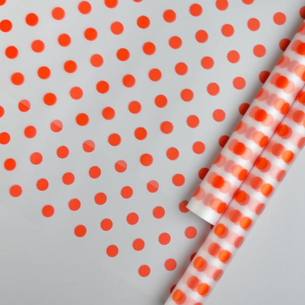 Пленка матовая (MDS) Горох красный 60см,40мкм 200гр