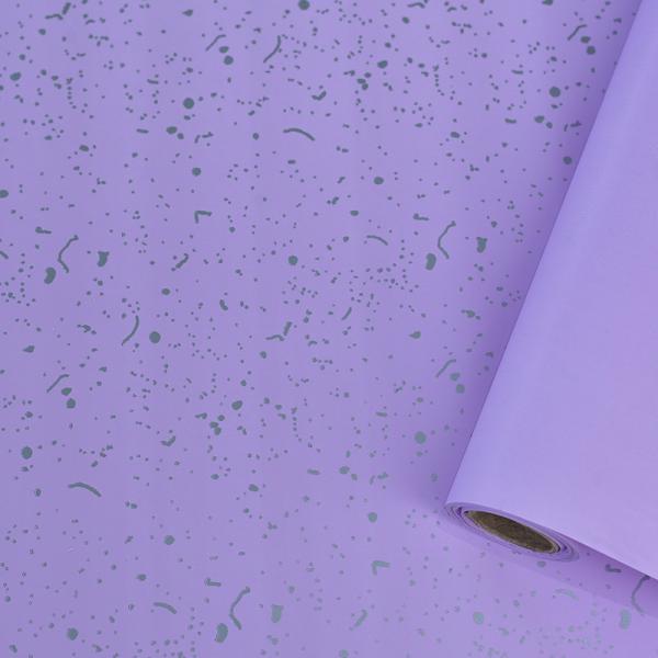 Пленка матовая Крапление нежно сиреневый/серебро 58см*10м±5% 65мкм