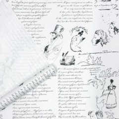 Крафт бумага Пушкин черный на белом фоне 700мм/60гр/10м ± 5%