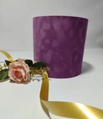 Коробка круглая без крышек 18*18 бархат лиловый