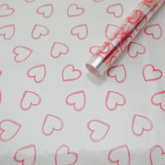 Пленка Сердечки контурные малиновые 70см*10ярд ± 5%