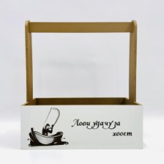 Декоративный ящик прямоугольный 245*125 h270 Лови удачу за хвост кофе с молоком