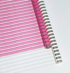 Пленка прозрачная двухцветная с рисунком Полоски бело-розовая 70см*10ярд ± 5%