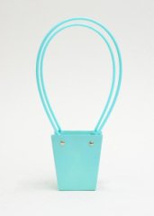 Сумка-трапеция с пластиковыми ручками 9*6,5*10cm, цв. матовый небесный