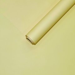 Пленка матовая Корея однотонная двухсторонняя Морской бриз 48см*10м±5% 50мкр Сливочно-желтый