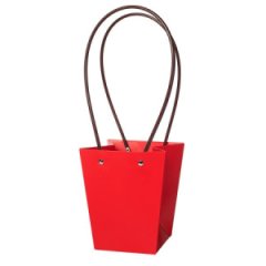 Сумка с пластиковыми ручками 13*13*15cm, цв. красный