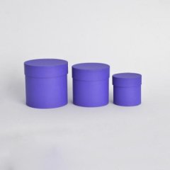 Коробки круглые набор из 3х (10*10/13,5*13,5/15*15)  сливовый