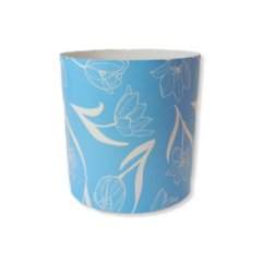 Коробка круглая без крышек 10*10 . Синий тюльпан