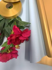 Пленка матовая двухсторонняя золото/небесно голубой 48см*10м±5% 65мкм