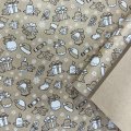 Упаковочная бумага Новогодний подарок белый/черный цв. на коричневом 70см/60гр/10м± 5%