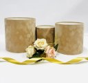 Коробки круглые без крышек Набор из 3х (13*13/16*16/18*18) бархат бежевый