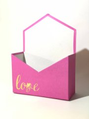 Конверт 180*240*70 с золот. тиснением love малиновый