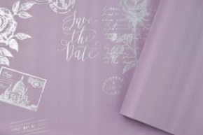 Пленка матовая двухст.с рисунком виолет/роза серебро 58см*10м*50микр