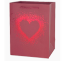 Пакет подарочный Сердце металл 32*26*10см винный
