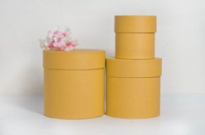 Коробки круглые набор из 3х (10*10/13,5*13,5/15*15) желтый