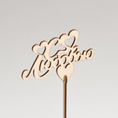 ТопперС любовью сердце бесцветный 10*7см