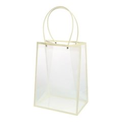 Сумка-трапеция прозрачная Кант с пластиковыми ручками 24,5x15x35cm кремовый