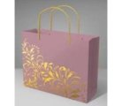 Пакет подарочный Золотые узоры 23*18*10см, розовый