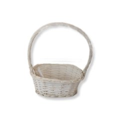 Корзина плетеная (ива), 25*17*11*30 см, 1 шт., белый