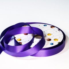 Лента простая Гладкая без тиснения 2/100ярд фиолетовый