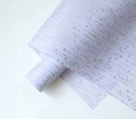 Упаковочный материал Звездное сияние 55 мкр, 58х58 см, 20 лист/упак, светло-голубой